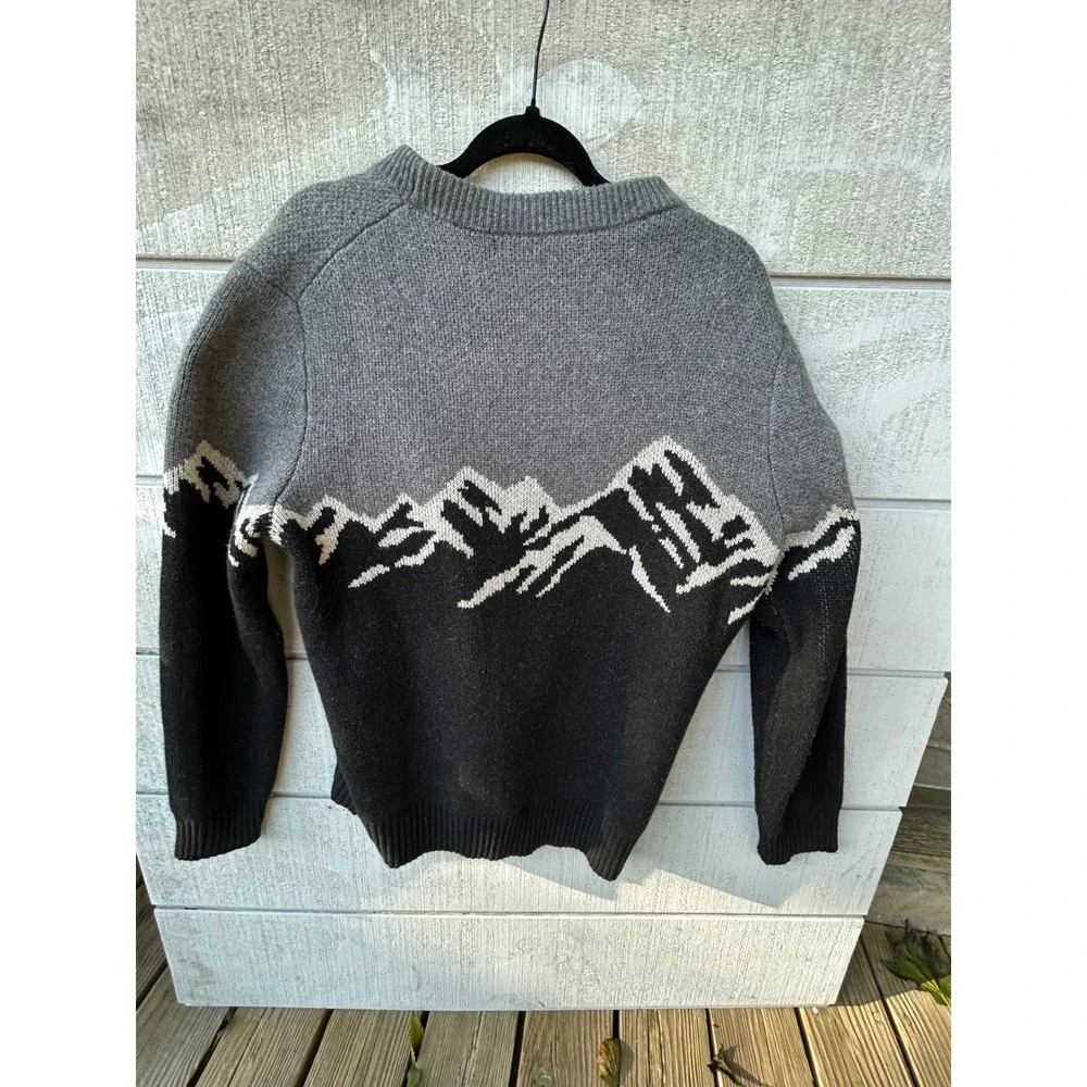 Banana Republic Mountain Graphic Wool Blend Sweater Mens Large